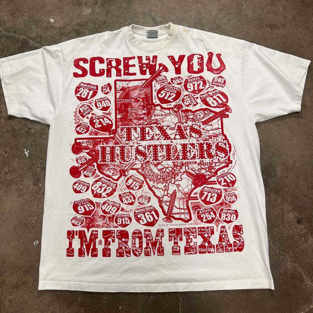 Vintage Screw You I’m From Teas AOP Graphic T-Shirt Double Sided DJ Screw 4x